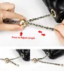 Bag Parts Accessories 120cm Steel Bag Chain with PU Leather - DIY Replacement 7mm Shoulder Crossbody Metal Bag Chain Strap with Length Adjustable Ball 230822