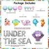 Other Event Party Supplies Under The Sea Birthday Decoration for Girls Ocean Animal Balloon Garland Kit Pink Purple Undersea Theme 230821