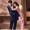 Vêtements de nuit pour hommes Couples Chemise de nuit Épais Coral Fleece Peignoir Pantalon 2pcs Kimono Pyjama Femmes Sexy Robe Home Service Lovers Homewear XXXL