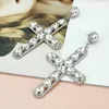 Dingle örhängen Big Crystal Cross Drop for Woman 2023 Long Rhinestones Earring Statement smycken modetillbehör Bijoux Uken