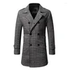 Men's Suits Autumn/Winter 2023 Coat Fashion Jacket Tweed Slim Double Breasted Long Suit Code 9897