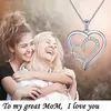 Pendant Necklaces Huitan Exquisite Love Necklace Carved Letter "Mom" Gift For Mother Wife Silver Color Heart Women Trendy Jewelry