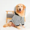 Dog Apparel Big Stripe Hoodie Clothes Anti Shedding Medium And Large Sweater Winter Garments With Fleece For Warmth