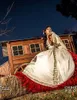 Robes de Boutique Charro mexicaine rouge ivoire, veste à manches longues, broderie cheval, robe de fête d'anniversaire de 15 ans