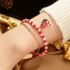 Braccialetti Charm 2023 Simple Red Bead for Women Christmas Classical Snowman Ghirine Crutch Crutch Bracciale Bracciale Xmas Girls Girls