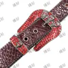 Handgjorda Diamond Belt Street Trend New Belt Versatile Skull Snake Skin Design Alloy Needle Buckle For Men and Women