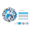 Tänder leksaker 20st silikonpärlor baby 12mm lins DIY PACIFIER CLIPS CHAID Pendant BPA Gratis miljövänliga Teether -tillbehör 230822