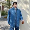 Erkek ceketler syuhgfa 2023 Kore tarzı sokak denim ceket trend çok yönlü dış giyim kişilik eklenmiş kıyafetler vintage jean hırka