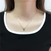 Kedjor 2023 Fashion Initial Letter Pendant Necklace Women Cube Pave Zircon rostfritt stål Länkkedja för smyckespresent