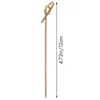 フォークカクテルスティック300 PCS JAPANESESスタイルの竹の結び目の串焼きのつまようじ