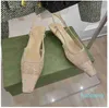 Sandaler Designer Sling Back Summer Fashion Women Luxury Rhinestone Wedding Sandles Sliders High Heels Shoes 353