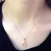Chains Plated 14K Rose Gold Exquisite Hollow Out Necklace 585 Purple Shining Pendant Light Luxury Clavicle Chain Jewelry