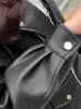 Женская кожаная искусственная куртка Sungtin Женщины повседневные пустыны мотоциклетные куртки женская уличная одежда негабаритная пальто корейская шикарная весна 230822
