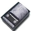 Noeuds papillon or cravate hommes coffret cadeau Est Design mouchoir en soie ensemble de boutons de manchette cravate homme accessoires de mariage bureau