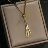 Hangende kettingen 316L roestvrij staal Koreaanse mode luxe ketting vergulde tassel esthetische prachtige trendy trendy bruiloftsfeestje sieraden