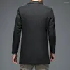 Men's Suits Men Elegant Cashmere Wool Coat Gray Black Sheep Woolen Blend Overcoat Winter Autumn Single Breasted Outfits Male Warm Outerwear