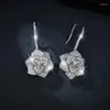 Dangle Earrings PLANT 1.7 Carat Moissanite 925 Sterling Silver Drop Engagement Wedding Fine Jewelry