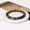 Brin à la mode 8mm pierre naturelle perles Bracelet oeil de tigre bracelets porte-bonheur élastique Yoga énergie femmes hommes bijoux cadeau