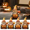 Trädgårdsdekorationer söta pumpa gnome harts figur rolig dekor hålla prydnad för jul höst halloween dekoration