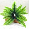 Faux Floral Greenery 7 Fork Simulation Fern Grass Green Plant Artificial Persian Leaves Flower Wall Hanging Plants Home Wedding Shop Decoration 230822