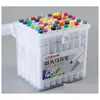 Markers Artify Dual Tip Alcohol Set - Perfect For Illustration Coloring Sketching Card Making Portable Case Included Drop Delivery O Dh6Ss