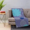 Blankets Blue Flowers On Grey Anime Bedding Pom Soft Thin Throw Blanket