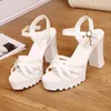 Dress Shoes Fashion High Heeled Sandals For Women Thick Bottom Platform Heels Korean Style Women's Sexy 9cm Heel Peep Toe Pumps