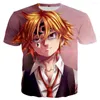 T-shirts pour hommes Les sept péchés capitaux Nanatsu No Taizai Mode unisexe Cool T-shirts imprimés en 3D T-shirt de style décontracté Haut 6XL