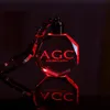 Personlig design Lasergraveringsmönster Kristall Keychain LED Colorful Changing Par Key Chain Wedding Xmas Valentine's Day Gift