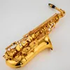 Japan New 380 Alto Saxophone E Flat Electrophoresis Gold Plated Professional Musical Instrument med Case Free Frakt