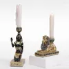 Kaarsenhouders oude Egyptische kandelaars tealight houder tafelblad Decor Goddess sculptuurhars