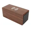 Watch Boxes Bedroom LED Clock Dimmer Brown Fashionable Bluetooth Speaker Wooden Digital Alarm with Wireless Charging for Home Men