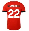 23 24 Luton Town Clark Campbell Mens Soccer Jerseys Burke Naismith Bell Doughty Adebayo Home Away White Red Football Dorts