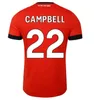 23 24 Luton Town CLARK CAMPBELL Maglie da calcio da uomo BURKE NAISMITH BELL DOUGHTY ADEBAYO Maglie da calcio bianche rosse per casa