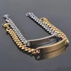 Bracelets de charme homens homens 81015 mm de largura colorgold corgold cor aço inoxidável meio -fio Chain Bracelet Jewelry Gift 230821