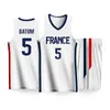 Running Sets basketbal voor mannen aanpasbare teamnaam Nummer Number France Letter Gedrukte truien Shorts Snel droge training trainingsspoorpakken 230821