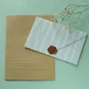 Presentförpackning 5st/Lot Stripe -kuvert Small Business Supplies Gratitude Stationery 250g pappers vykort kuvert för bröllopsinbjudningar