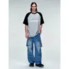 Men's Jeans Multi-pocket American Retro Wide-leg Jeans Loose Street Trend Washed Black Jeans Men's Hip-hop High-waisted Straight-leg Pants 230821