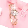 Wristwatches Women's Diamonds Setting Bracelet Watch Easy To Read Round Dial Temperament For Meeting And Dating Office