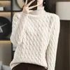 Frauenpullover dicker Pullover hoher Hals Winter Wollstrickpullover Korean Mode ein Stück Top