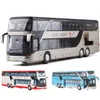 Diecast Model 1 50 Setra Bus Toy Car for Boy Metal Children Cown Fack Miniature Sound Light Collection Collection Gift 230821