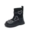 Bottes enfants chaussures Simple amour 2023 nouveau doux décontracté enfants bottines printemps nouvelles filles chaussettes bottes antidérapantes R230822