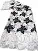 KY-4010 Nähen von Handwerksmilch Seide Spitze Stoff mit Pailletten neueste Ösen 5 Meter Nigerian im Verkauf 2023 Hochwertiges Abendkleid für Frauen Anlass Party Sommer