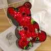 Dekorative Blumen Kränze Rosenbär 29 cm künstlich mit Light Box Freundin Jubiläum Weihnachten Valentiner Geschenk Hochzeit Geburtstag 230822