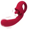 Massager 2in1 Tongue Sucker Vibrator Dildo with Handled Clit Licker Vagina G-spot Anal Stimulator Orgasm Female Masturbator