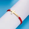 Charmarmband Fashion Prayer Cross Armband för kvinnor Män handgjorda justerbara flätade trådar Par Bangle Yoga Healing Smyckespresent