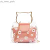 Totes Cat Shape Top Handle Bag Summer Transparent Clear PVC Jelly Shoulder Bag Women Girl Purse Long Chain Crossbody Messenger Bags HKD230822