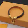 luxury bracelet designer bracelet for women simple leather bracelets woman jewelry for womens charm bracelet bangle With pendant 18k gold plated free shipping gift