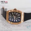 Schweiziska berömda armbandsur Richarmilles Automatiska mekaniska klockor RM067 Ultra Thin Mens Watch 18K Rose Gold Black Dial Date Display Automatisk mekanisk WA HB74