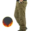 Pantalons pour hommes Pantalon Cargo Hiver Casual Chaud Laine Épaissie Coton Multi Poche Militaire Tactique Trouse